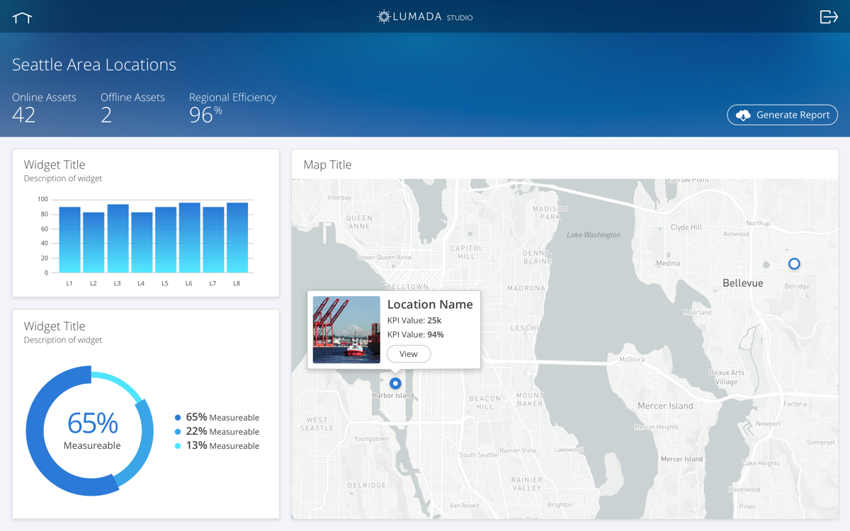 Hitachi Studio interface with the region map active
